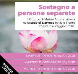 Gli incontri di ottobre 2024 del Gruppo di Mutuo Aiuto per persone separate di AVD