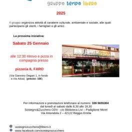 Inizia con la pizza a pranzo il 2025 del gruppo Tempo Libero di Sostegno &amp; Zucchero