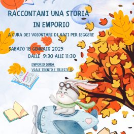 "Nati per Leggere" il 18 gennaio 2025 ottobre all'emporio solidale Dora