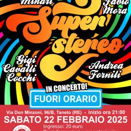 Concerto della band Super Stereo il 22 febbraio al Fuori Orario a sostegno del Grade