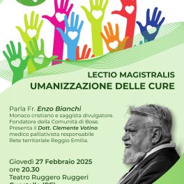 Guastalla, lectio magistralis di Enzo Bianchi sull’umanizzazione delle cure