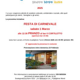 Il gruppo Tempo Libero di Sostegno &amp; Zucchero festeggia il Carnevale 2025