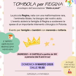 "Una tombola per Regina" con Progetto Pulcino