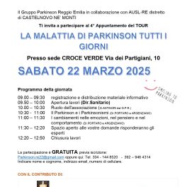 Incontro informativo Parkinson a Castelnovo Monti