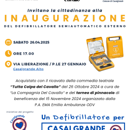 Un defibrillatore per Casalgrande Alto