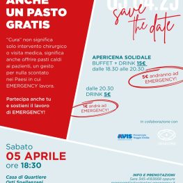 Aperitivo per la pace di Emergency 2025 a Reggio Emilia agli Orti Spallanzani