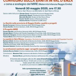 Convegno sulla sanità in Val d'Enza e cena a sostegno del MIRE (Maternità Infanzia Reggio Emilia)