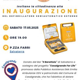 Un defibrillatore per Salvaterra: sabato 17 maggio 2025 l'inaugurazione