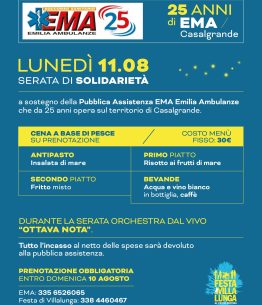 Cena di pesce alla Festa di Villalunga per EMA Emilia Ambulanze