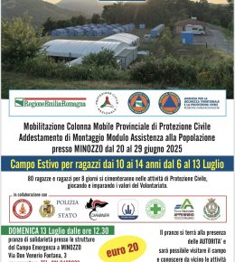 Campo estivo e pranzo con il Coordinamento provinciale di protezione civile di Reggio Emilia