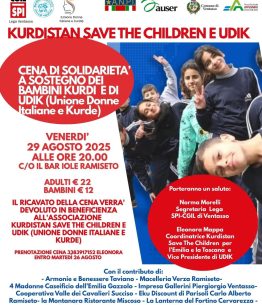 Ramiseto, cena di solidarietà 2025 per i bambini kurdi e Udik (Unione donne italiane e kurde)
