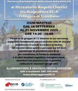 Dal 16 settembre a Fellegara di Scandiano un percorso per promuovere stili di vita sani per contrastare le demenze