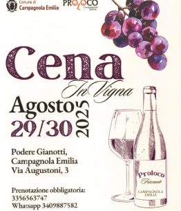 Cena in vigna 2025 a Campagnola Emilia