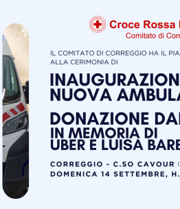 La Croce Rossa Italiana di Correggio inaugura un'ambulanza e dona un Dae alla città