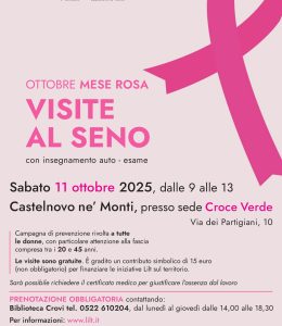 Castelnovo Monti, visite con la Lilt per il “Mese in rosa” dell’ottobre 2025