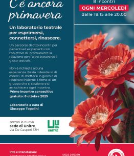 Un nuovo laboratorio teatrale proposto da Grade e UniTre per pazienti ed ex pazienti, per promuovere benessere e relazioni