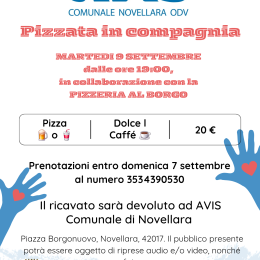 Pizzata in compagnia 2025 con Avis Novellara