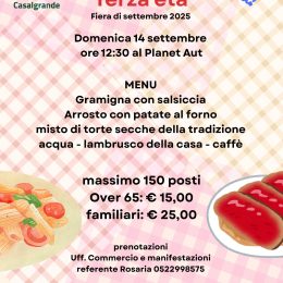 Pranzo della terza età 2025 a Casalgrande