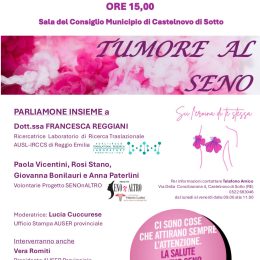 Incontro informativo sul tumore al seno con Auser a Castelnovo Sotto