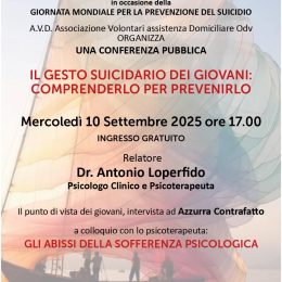 Convegno con AVD “Il gesto suicidario dei giovani: comprenderlo per prevenirlo”
