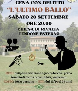 Cena con delitto "L'ultimo ballo" a Rivalta il 20 settembre