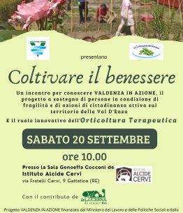 “Coltivare il benessere": incontro di presentazione del progetto Val d'Enza in Azione