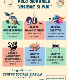 I gruppi d'interesse del polo giovanile "Insieme si può"