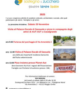 Visita a Sassuolo e pizza a PlanetAut con il gruppo Tempo Libero di Sostegno &amp; Zucchero