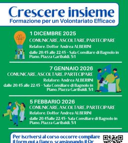 Percorso formativo “Comunicare, Ascoltare, Partecipare” a Bagnolo in Piano