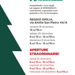 EmergencyXNatale 2025 a Reggio Emilia