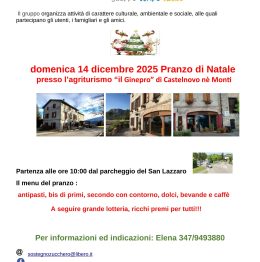 Pranzo di Natale 2025 di Sostegno &amp; Zucchero all'agriturismo Il Ginepro
