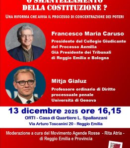Incontro sulla riforma della magistratura con il  Movimento Agende Rosse Rita Atria Reggio Emilia e Provincia