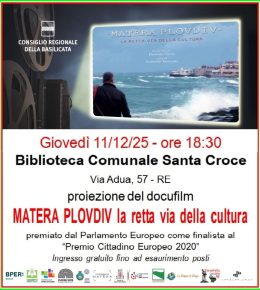 Proiezione del documentario "Matera Plovdiv La retta via della cultura"