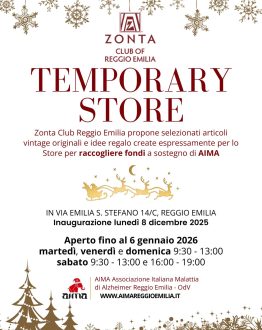 Zonta Club inaugura il Temporary Store 2025 a favore di AIMA Reggio Emilia