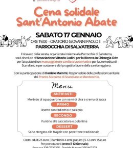 Cena solidale di Sant'Antonio Abate a Salvaterra per la sanità scandianese