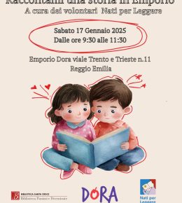 "Nati per Leggere" il 17 gennaio 2026 all'emporio solidale Dora