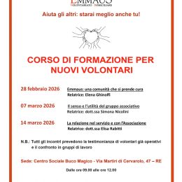 Corso 2026 per nuovi volontari di Emmaus Volontariato Domiciliare