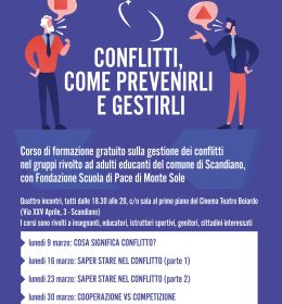 Corso a Scandiano sulla gestione dei conflitti con la Fondazione Scuola di Pace di Monte Sole