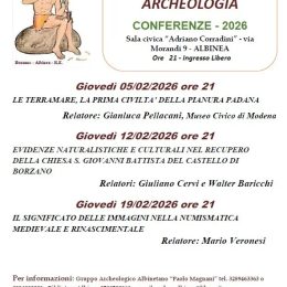 Tornano in sala civica a Albinea le conferenze “Argomenti di archeologia”