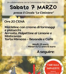 Cena e musica alle Ciminiere per la Giornata internazionale della Donna
