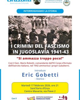 Incontro “I crimini del fascismo in Jugoslava 1941-1943” con l'associazione Orizzonti a Sant'Ilario d'Enza