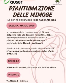 Albinea, il 7 marzo due mimose piantate in occasione degli 80 anni dal voto alle donne