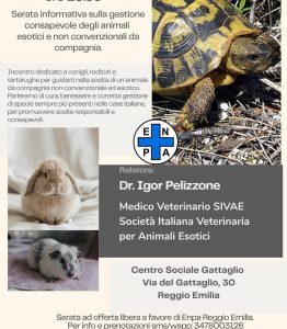 Enpa, serata informativa sugli animali esotici e non convenzionali da compagnia
