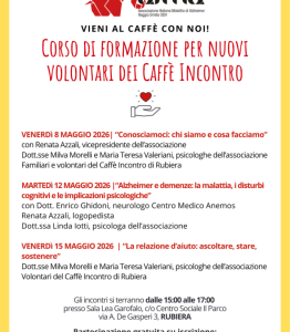 Vieni al Caffè con noi!&nbsp;AIMA Reggio Emilia cerca nuovi volontari: al via due corsi di formazione a Correggio e Rubiera