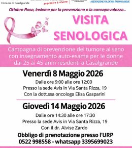 Casalgrande promuove la prevenzione: due giornate dedicate alla visita senologica
