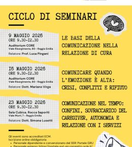 Tre seminari sulla comunicazione nelle relazioni di cura