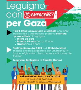 Leguigno con Emergency per Gaza