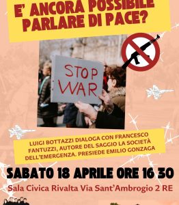 È ancora possibile parlare di pace? Incontro sabato 18 aprile a Rivalta
