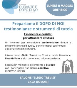 “Prepariamo il Dopo di Noi": incontro con la Fondazione Durante e Dopo di Noi di Reggio Emilia
