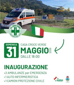 Croce Verde Castelnovo Monti, il 31 maggio l’inaugurazione dei nuovi mezzi di soccorso e Protezione civile